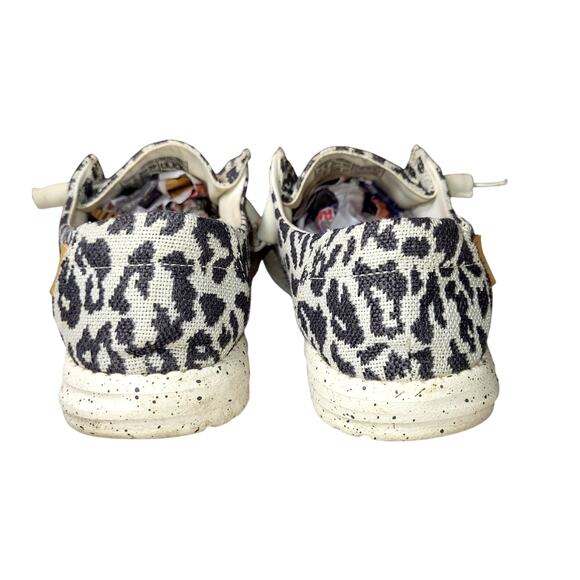 Hey Dude Wendy Women's Woven Casual Shoe Slip-On Cheetah Print Gray US 8 - Picture 3 of 9